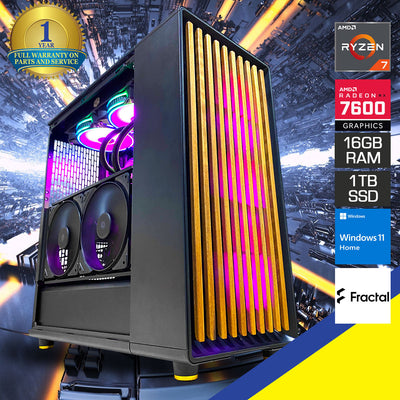 Sophos Fractal Design North Desktop Gaming PC | AMD Ryzen 7 7700X | 16GB RAM | 1TB SSD | RX 7600 | Windows 11 Home