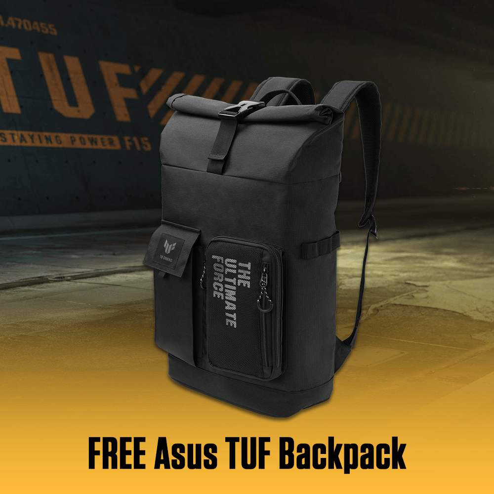 ASUS TUF F15 FX506HCB-HN175T GAMING LAPTOP (ECLIPSE GRAY) | 15.6" FHD | i7-11800H | 8GB DDR4 | 1TB SSD | RTX 3050 | WIN10 + TUF GAMING BACKPACK