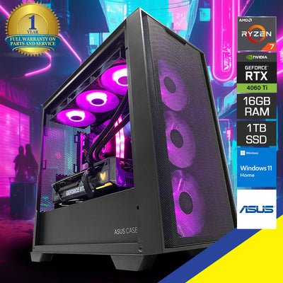 Aurora A21 Desktop Gaming PC | AMD Ryzen 7 5700X  | 16GB RAM | 1TB SSD | RTX 4060 Ti | Windows 11