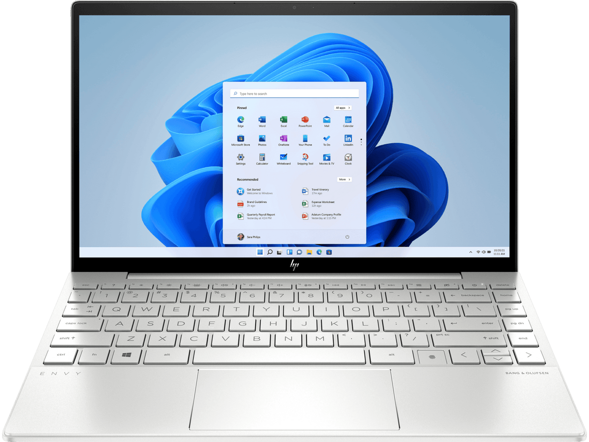 HP Envy 13-BA1522TX Laptop (Natural Silver) | 13.3”  FHD | i7-1165G7  | 16 GB DDR4 | 512 GB SSD | MX450 | Windows 11 Home | MS Office Home & Student 2021 | HP Prelude 15.6” Topload Bag