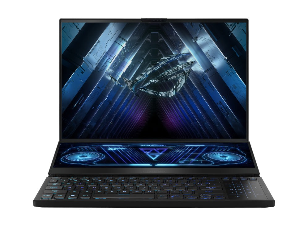Asus ROG Zephyrus Duo 16 GX650PY-NM044WS Gaming Laptop (Black) | 16" QHD+ (2560x1600 WQXGA) | Ryzen 9 7945HX | 64GB RAM | 4TB SSD | RTX 4090 | Windows 11 Home | Fusion II 300  Palm Rest | ROG Gladius III Mouse | Ranger BP2701 Backpack