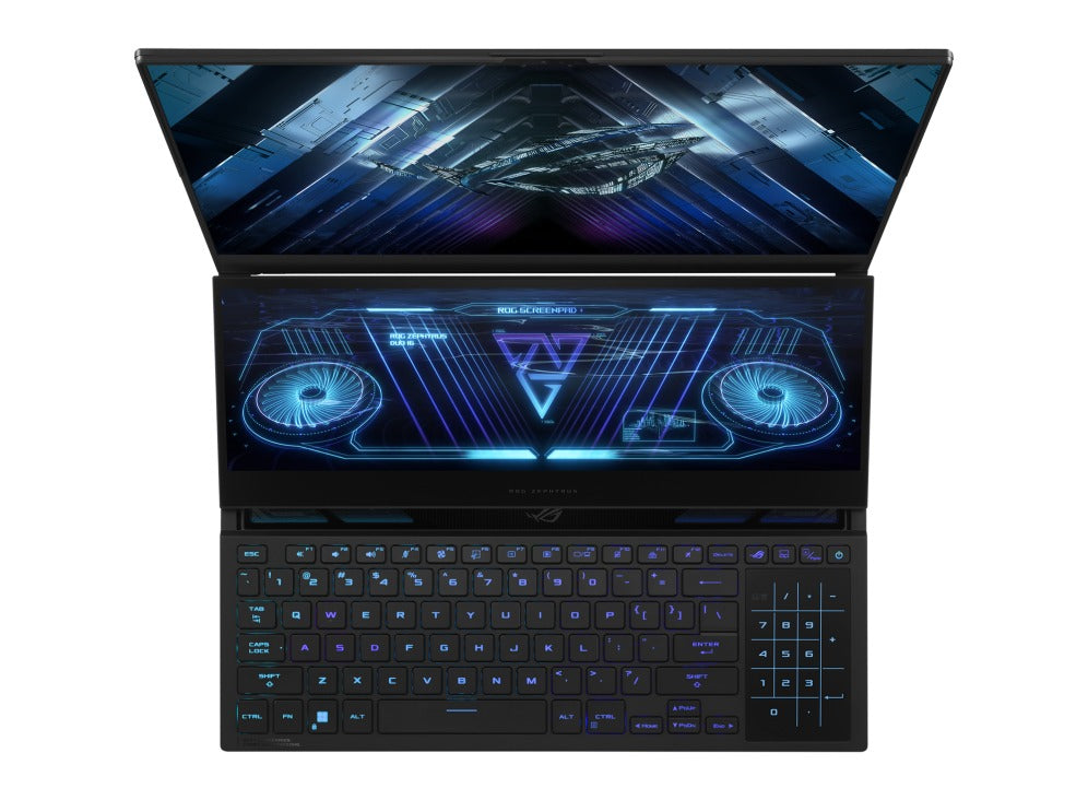 Asus ROG Zephyrus Duo 16 GX650PY-NM044WS Gaming Laptop (Black) | 16" QHD+ (2560x1600 WQXGA) | Ryzen 9 7945HX | 64GB RAM | 4TB SSD | RTX 4090 | Windows 11 Home | Fusion II 300  Palm Rest | ROG Gladius III Mouse | Ranger BP2701 Backpack