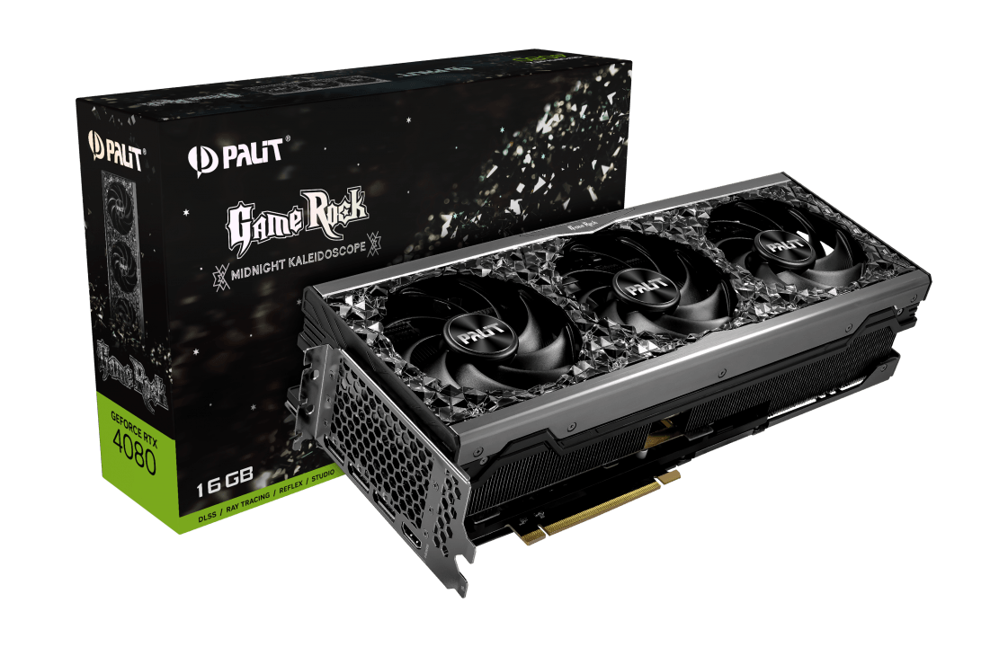 PALIT Geforce RTX 4080 Gamerock 16GB GDDR6X Graphics Card (Midnight Kaleidoscope)