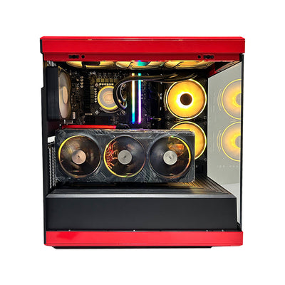 Optima Y40 V3 Desktop Gaming PC (Black/Red) | Intel Core i7 13700F | 32GB RAM | 500GB SSD | 1TB HDD | RTX 4070 Ti | Windows 11 Home