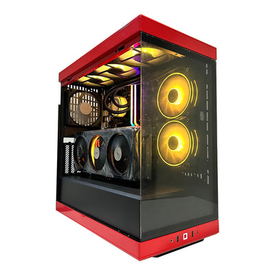 Optima Y40 V3 Desktop Gaming PC (Black/Red) | Intel Core i7 13700F | 32GB RAM | 500GB SSD | 1TB HDD | RTX 4070 Ti | Windows 11 Home