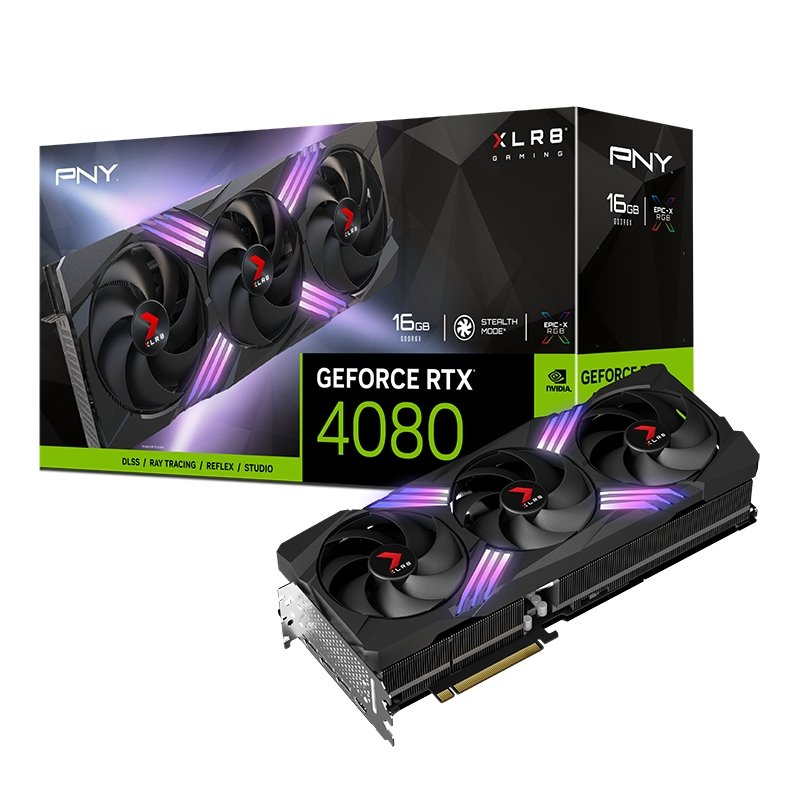 PNY GeForce RTX® 4080 16GB XLR8 Gaming VERTO™ EPIC-X RGB Overclocked Triple Fan