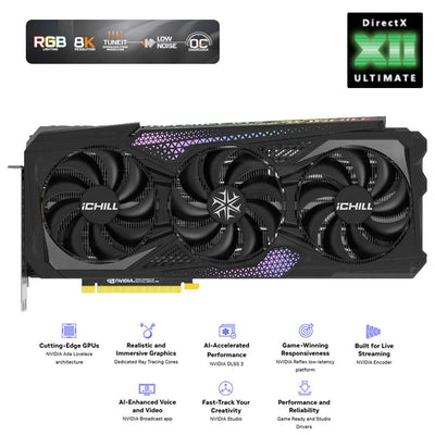 INNO3D GeForce RTX 4090 ICHILL X3 24GB GDDR6X Graphics Card (C40903-246XX-1833VA47)