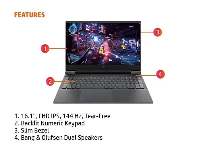 HP NOTEBOOK VICTUS 16-E0217AX 16.1" FHD ANTIGLARE IPS LAPTOP (MICA SILVER) | 16.1" FHD | RYZEN 7 5800H | 16GB DDR4 | 512GB SSD | RTX 3050 | WIN11 + MS OFFICE HOME & STUDENT HP PRELUDE TOPLOAD BAG