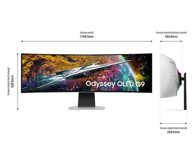 Samsung Odyssey OLED G9 (G95SC) LS49CG954SEXXP 49" Neo Quantum Processor Pro 0.03ms 240Hz GTG 5120x1440 Dual QHD Curved Smart Gaming Monitor + Samsung HW-B550 Soundbar (Black) Bundle