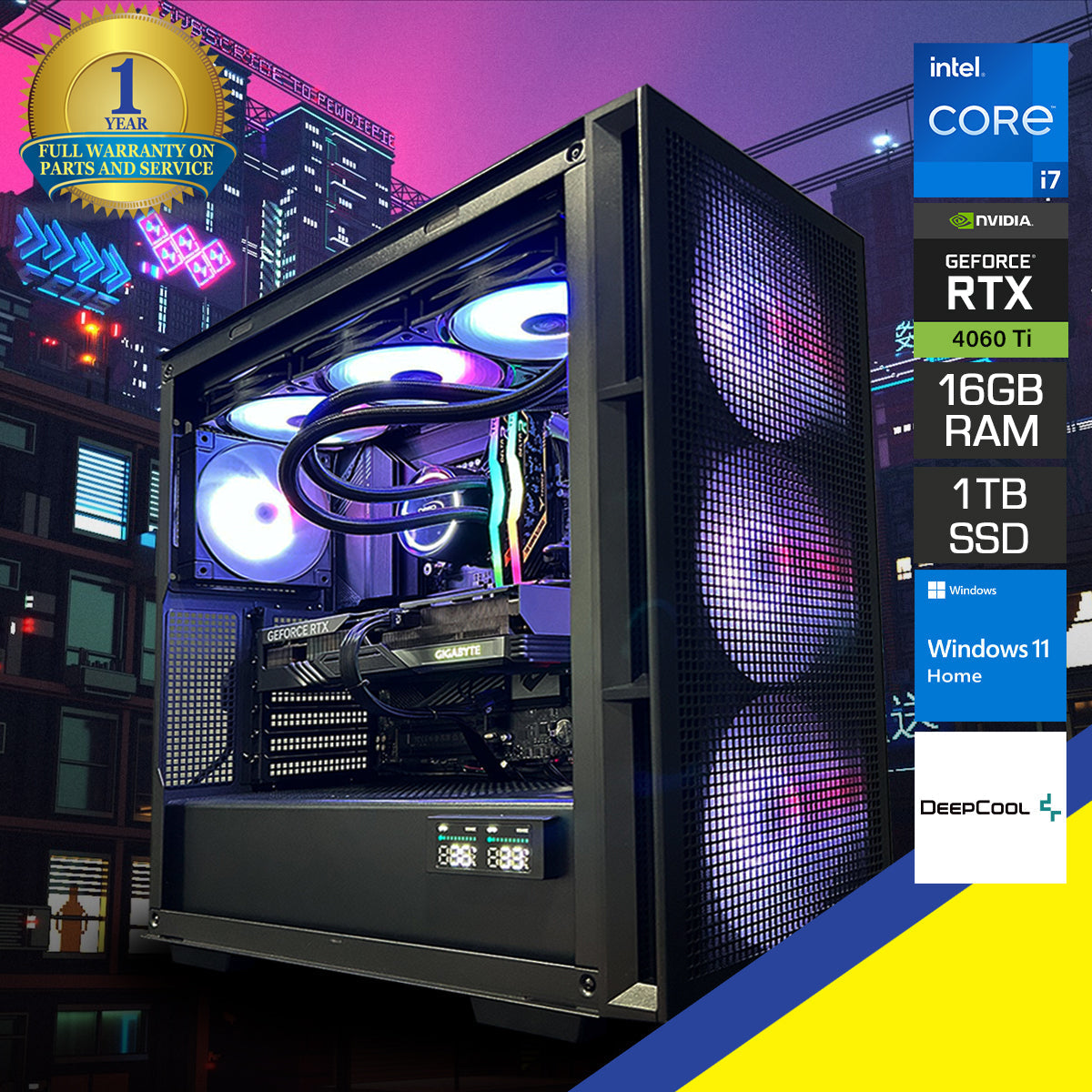 Sophos CH650 V2 Gaming PC | Intel Core i7-13700KF | 16GB RAM | 1TB SSD | RTX 4060Ti | Windows 11 Home