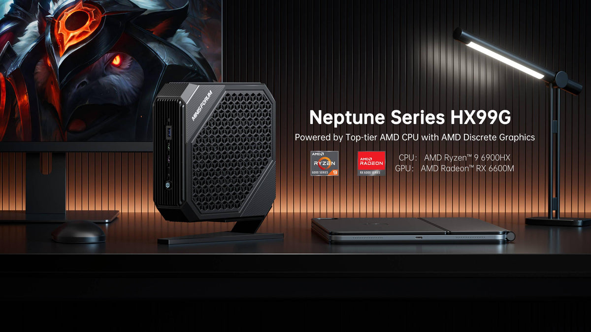 Minisforum Neptune Series HX99G Ryzen 9 6900HX 32GB RAM 1TB SSD AMD Radeon RX 6600M Mini Gaming PC