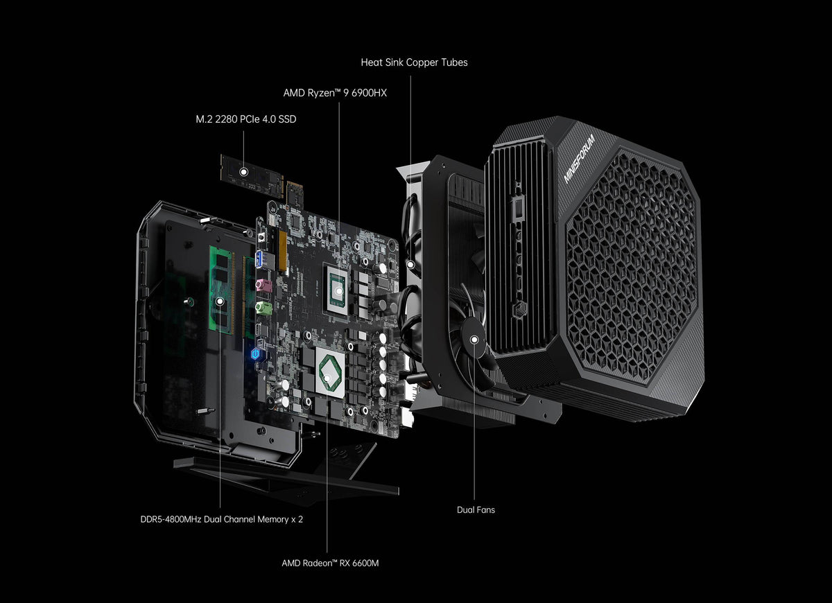 Minisforum Neptune Series HX99G Ryzen 9 6900HX 32GB RAM 1TB SSD AMD Radeon RX 6600M Mini Gaming PC