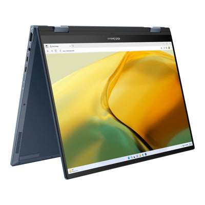 Asus Zenbook 14 Flip OLED UP3404VA-KN119WS Laptop (Ponder Blue) | 14" 2.8K OLED | I5-1340P | 512GB SSD | 16GB RAM | IRIS XE | Windows 11 Home | MS Office Home & StudenT 2021 | Asus Sleeve | Stylus Pen