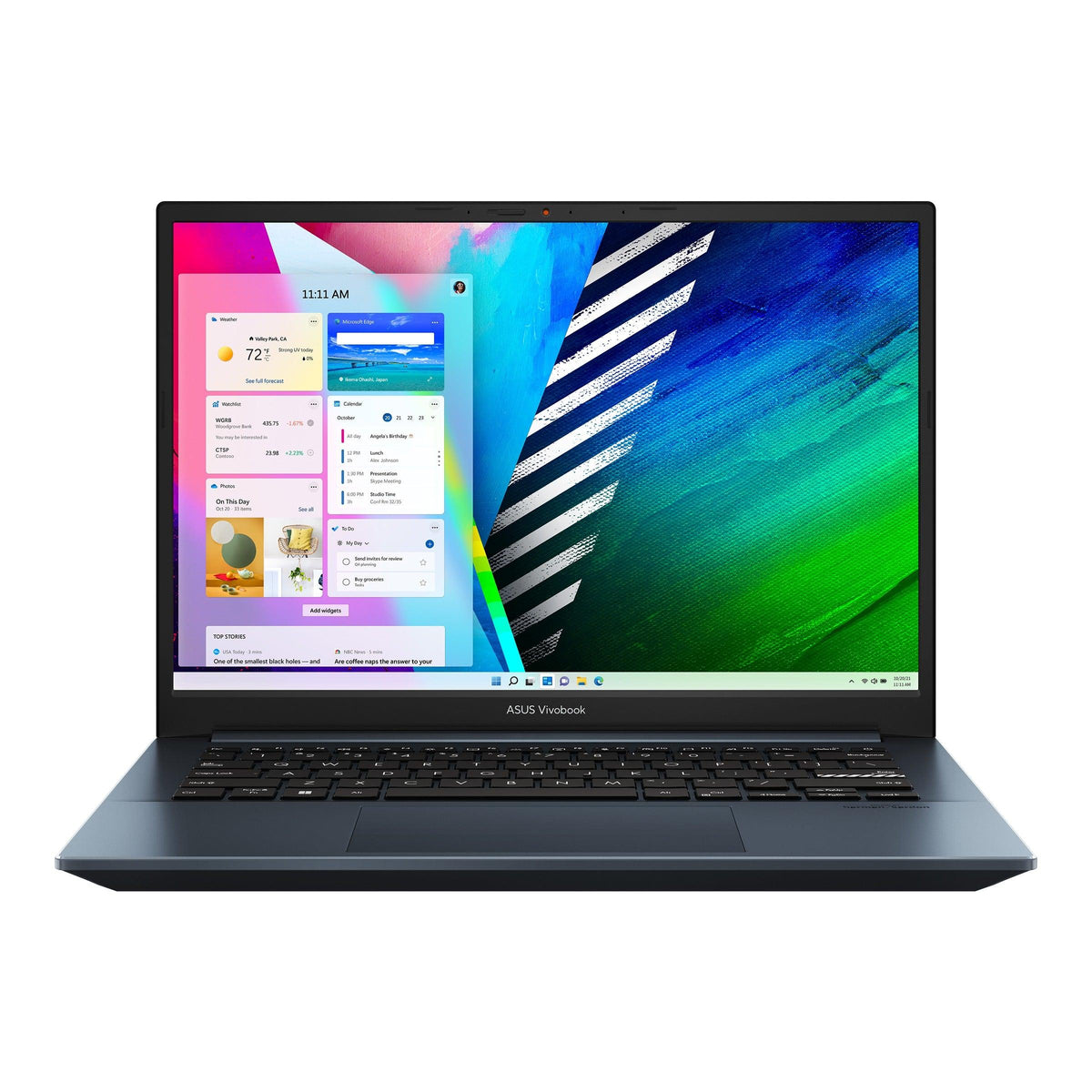 ASUS Vivobook Pro 14 OLED M3401QC-KM070WS Laptop (Quiet Blue) | 14" OLED |  RTX™ 3050 | Windows 11 Home | MS Office Home & Student 2021 | ASUS BP1504 Casual Backpack