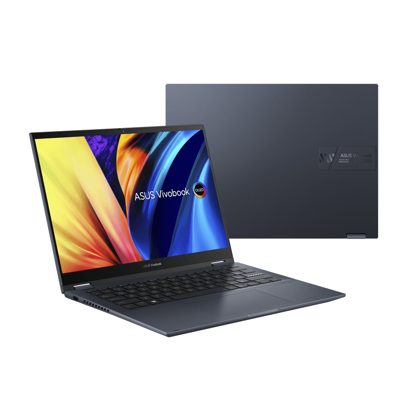 ASUS Vivobook S 14 FLIP OLED TN3402QA-KN090WS Laptop (Quiet Blue) | 14" 2.8K | Ryzen 7 5800H | 8GB DDR4 | 512 GB SSD | AMD Radeon Graphics | Windows 11 Home | MS Office H&S 2021 | Palmrest | ASUS Sleeve | Stylus Pen
