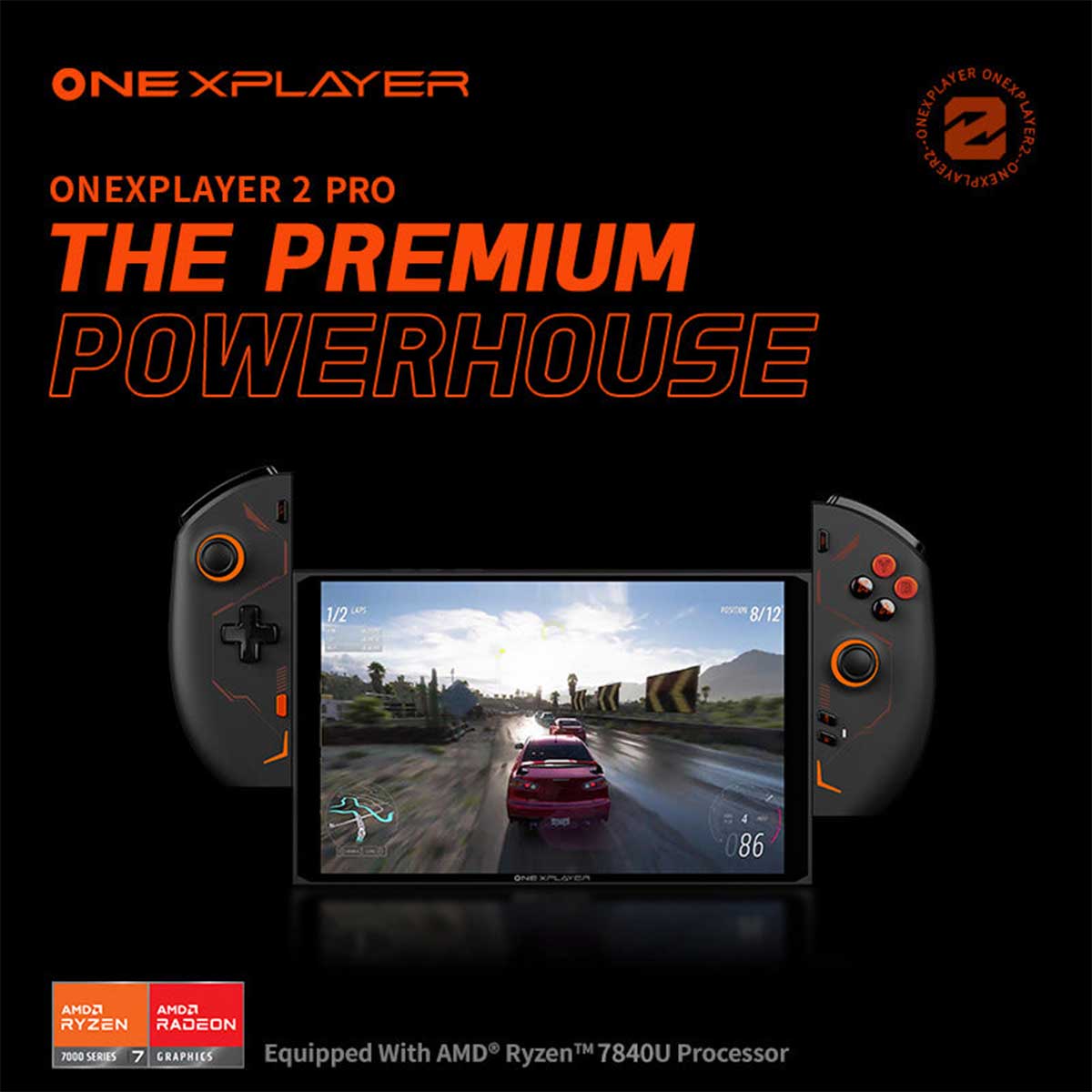 Onexplayer 2 Pro AMD Ryzen 7 7840U 8.4" IPS 2560x1600 32GB RAM LPDDR5X 7500MHz 2TB SSD Windows 11 Handheld PC Gaming Console + Onexplayer Protection Case